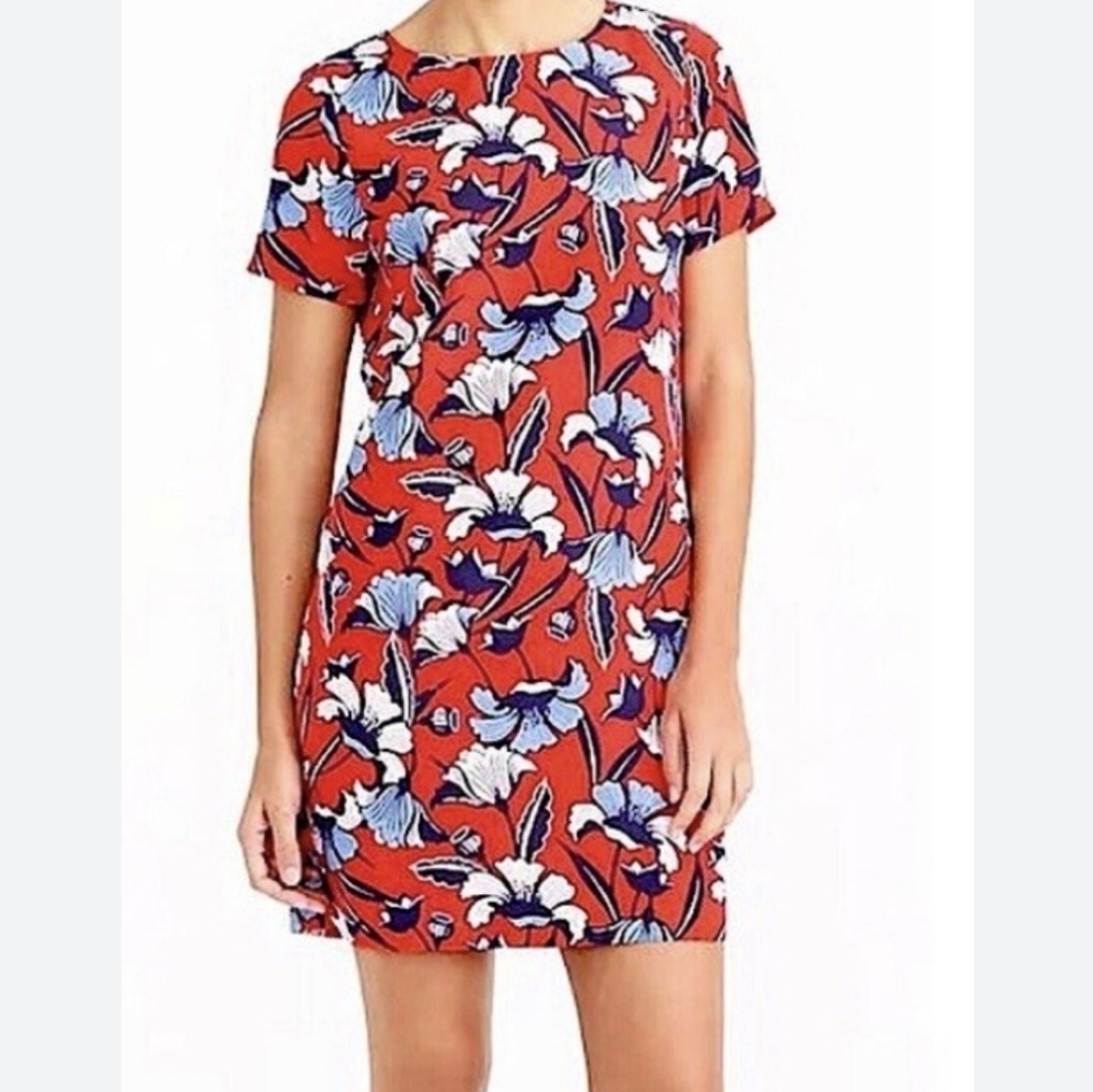 J.Crew factory floral short sleeve mini dress size 00